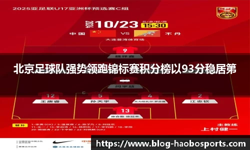 北京足球队强势领跑锦标赛积分榜以93分稳居第一